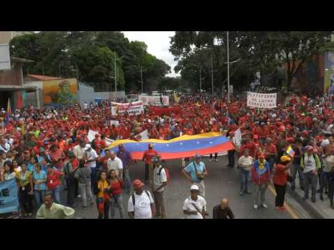 Maduro supporters protest in support of Bolivia's Morales