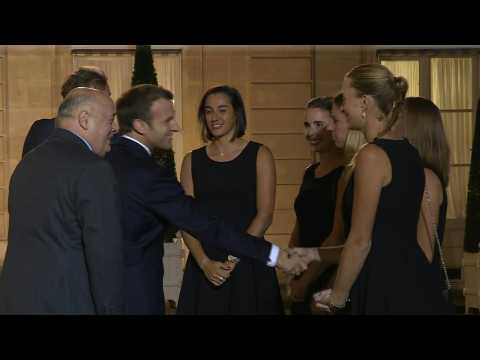 Tennis: Macron greets Fed Cup winners