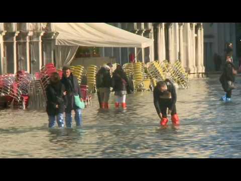 Floodwaters continue to cover Venice's San Marco Square