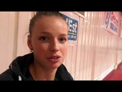 Tennis de table - la réaction de Marie Migot après la victoire d’Etival sur Grand-Quevilly