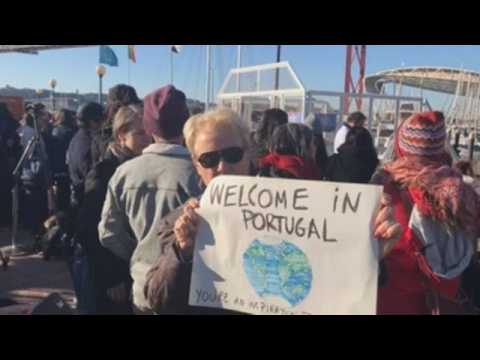 Activists in Lisbon await Greta Thunberg's arrival