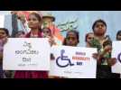 Human chain formed in India to demand rights for the disabled