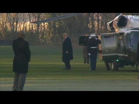 US President Donald Trump arrives in Watford for NATO summit