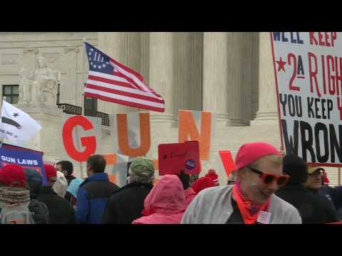 US: Activists gather outside Supreme Court ahead of gun control case