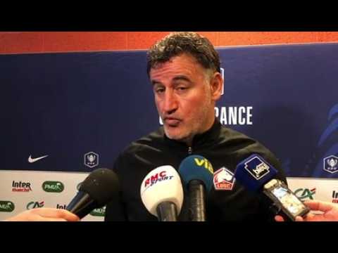 Football - La réaction de Christophe Galtier après Raon-l'Etape - Lille