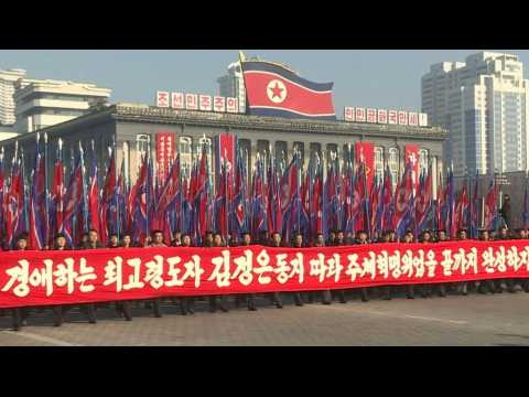 Mass rally in Pyongyang after Kim threatens 'new' weapon