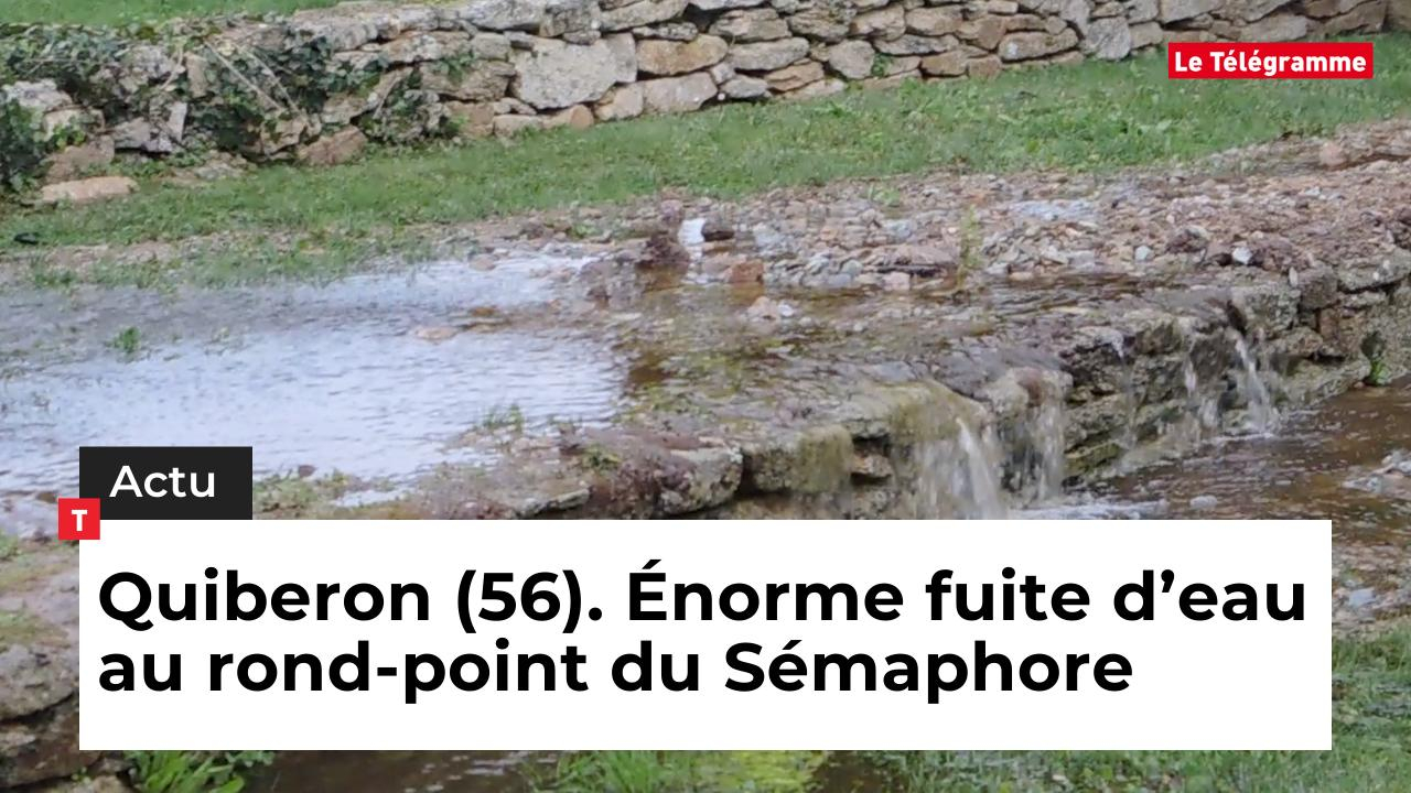 Quiberon (56). Énorme fuite d’eau au rond-point du Sémaphore (Le Télégramme)