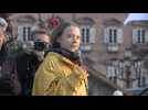 Greta Thunberg gives a speech in Turin for a Fridays for the Future demonstration