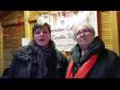Marché de Noël de Saint Avold : Estelle et Paulette présentent le chalet de l'association La cocotte tetingeoise