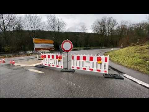 Kleinblittersdorf : route coupée en direction des thermes