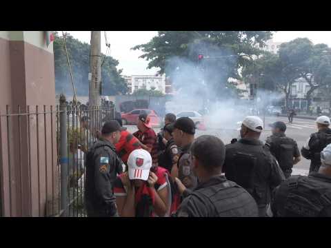 Military police and Flamengo fans clash in Rio after Libertadores win