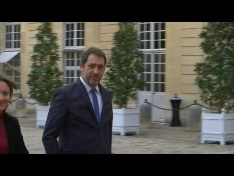 French ministers arrive for domestic violence meeting