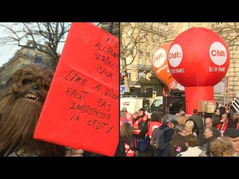 Health professionals protest French pension reform
