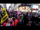 Nancy : Regroupement de plusieurs dizaines de manifestants d'extrême gauche et de gilets jaunes à l'angle des rues des ponts et saint-jean