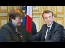French President Emmanuel Macron holds talks with IMF chief Kristalina Georgieva