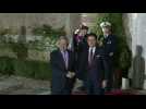 Italian PM Giuseppe Conte greets UN's Antonio Guterres in Rome