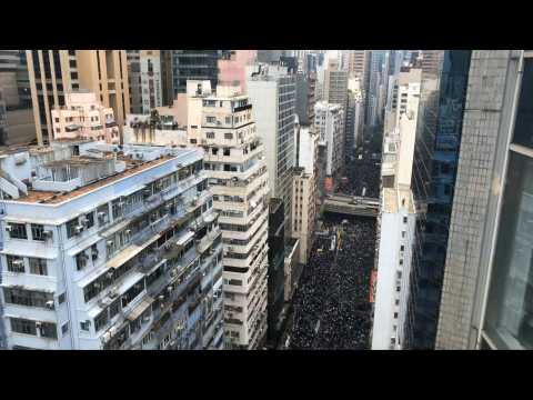 Tens of thousands protest in Hong Kong