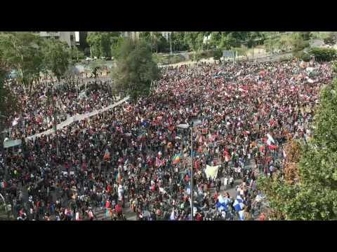 Protesters gather in Santiago against President Pinera's government