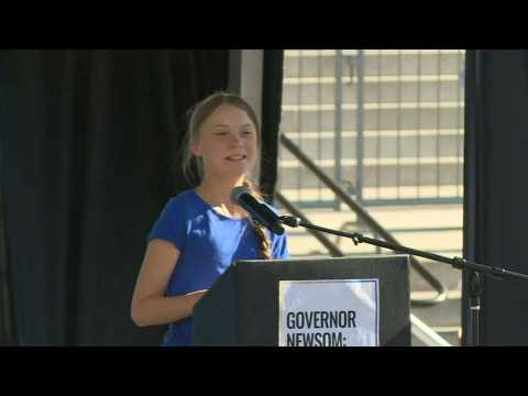 Teenage Swedish activist Greta Thunberg attends climate action rally