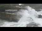 Violent wind in Biarritz due to storm Amelie - Label : AFPTV - First images - Category : News