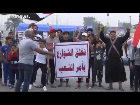 Clashes in Baghdad leave one dead and dozens hurt as anti-government protests continue