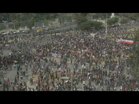 Protesters gather in Santiago against Chile's government