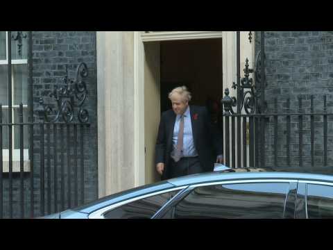Boris Johnson leaves Downing Street for Buckingham Palace
