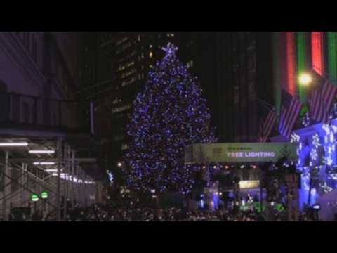 NYSE Christmas tree lightning kicks off holiday season