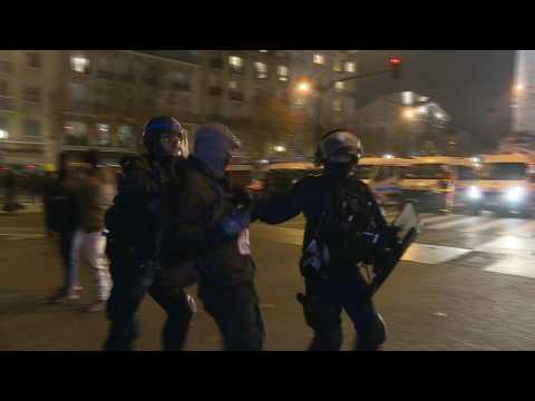 French police detain man after protests over pension overhaul