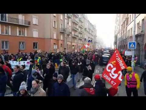 Manifestation contre la réforme des retraites, jeudi 5 décembre 2019 à Strasbourg