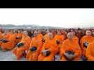 30,000 Buddhist monks participate in donation ceremony
