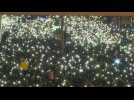 Hong Kong protesters create dazzling light show with phones