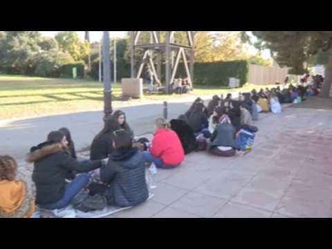 Fans of pop star Rosalía wait outdoors for concert