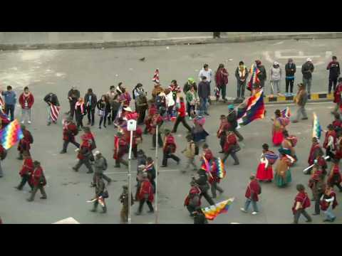 Demonstrators in Bolivia's La Paz protest against political crisis