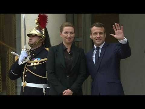 Emmanuel Macron hosts Danish PM Mette Frederiksen