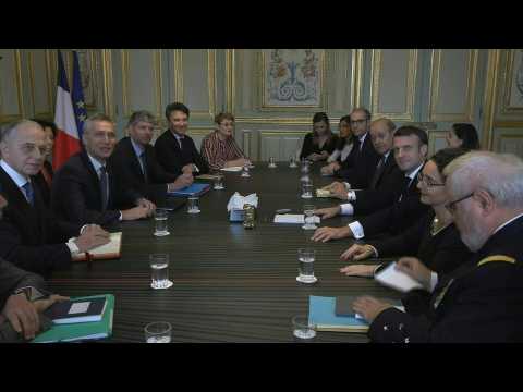 Rountable France's Macron meets with NATO chief Jens Stoltenberg in Paris