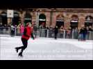 Brian Joubert sur la patinoire de la place Kléber