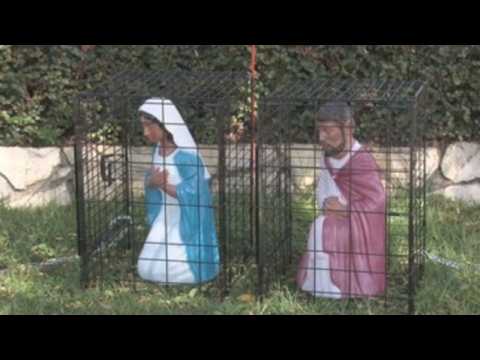 Jesus, Virgin Mary caged and separated in controversial Nativity scene
