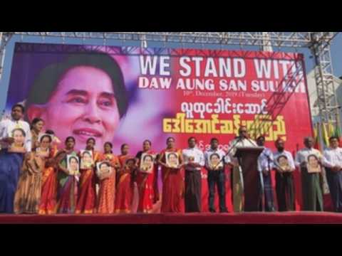 Rally in support of Suu Kyi in Yangon as Myanmar ICJ trial underway