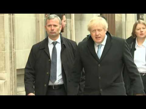 British PM Boris Johnson casts his vote in general election