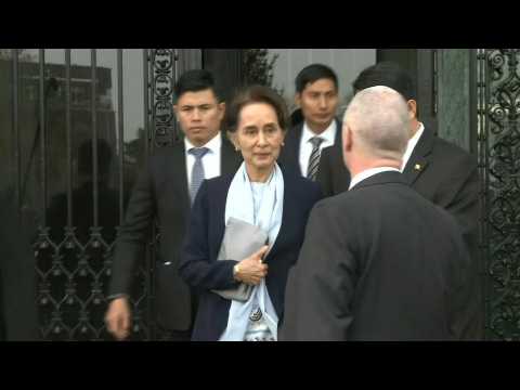 Aung Saan Suu Kyi leaves ICJ after leading Myanmar's defence