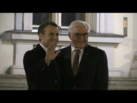 French President Macron meets German President Steinmeier in Berlin