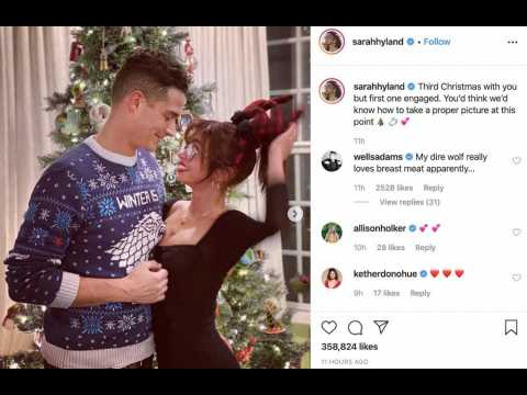 Sarah Hyland and Wells Adams celebrate first engaged Christmas