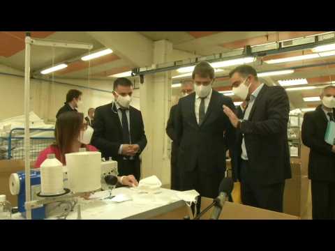 French interior minister visits mask factory