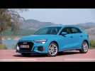 The new Audi A3 Sportback Exterior Design in Turbo blue
