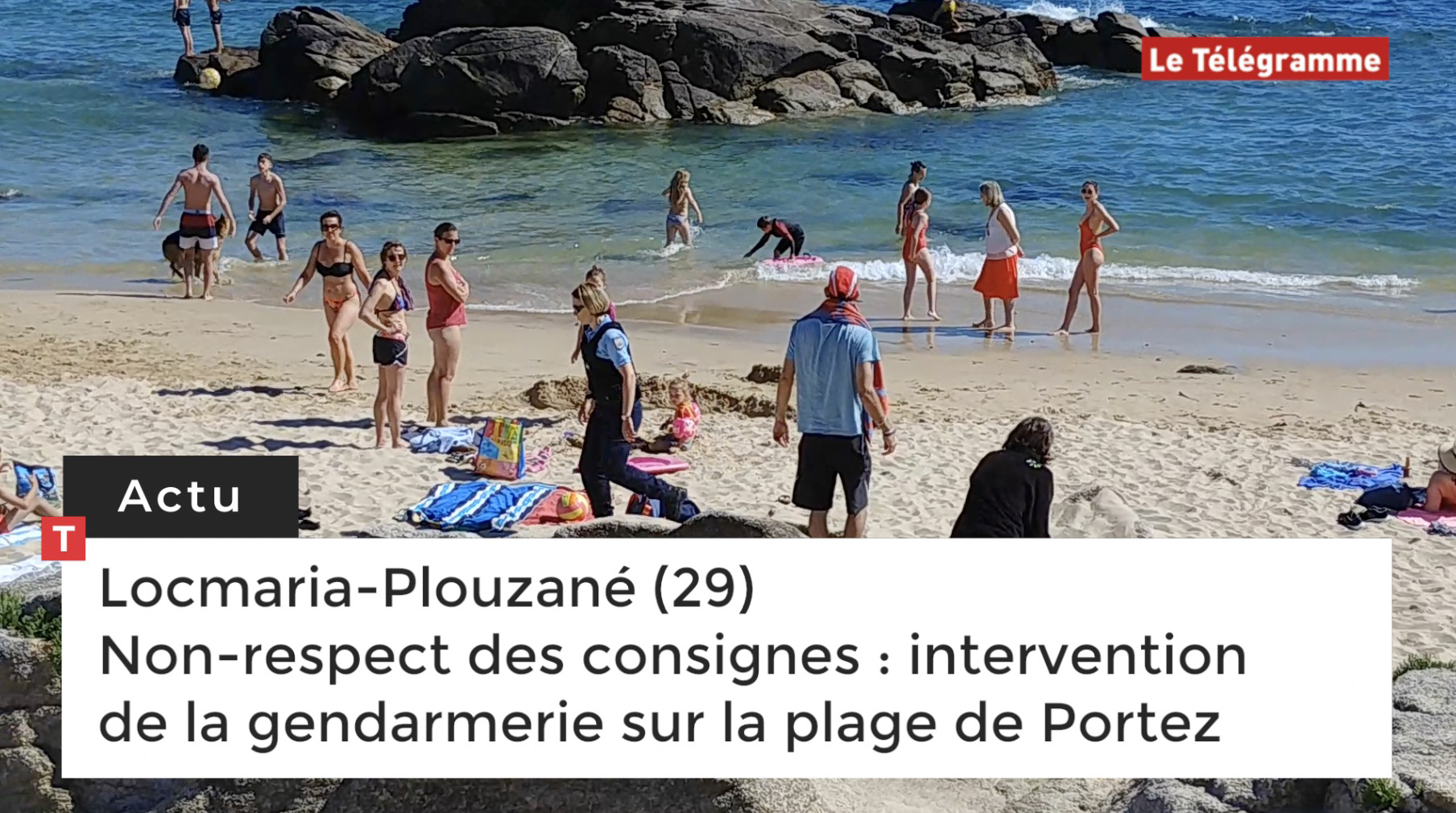 Non-respect des consignes : intervention de la gendarmerie sur la plage de Portez, à Locmaria-Plouzané (29) (Le Télégramme)