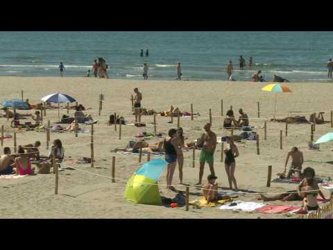 Beach lovers flock to La Grande-Motte in the south of France after restrictions lifted