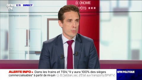 "Il y aura 100% des sièges commercialisables à partir de mi-juin dans les trains et TGV", Jean-Baptiste Djebbari - 31/05  (BFM TV)