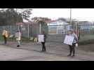 Coronavirus: South African parents protest outside school