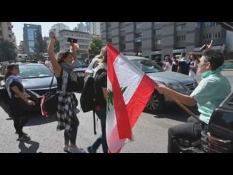 Anti-government protesters take to the streets of Beirut